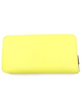 Hermes Azap Silkin Long Silk'in Long Round Zip Wallet Yellow